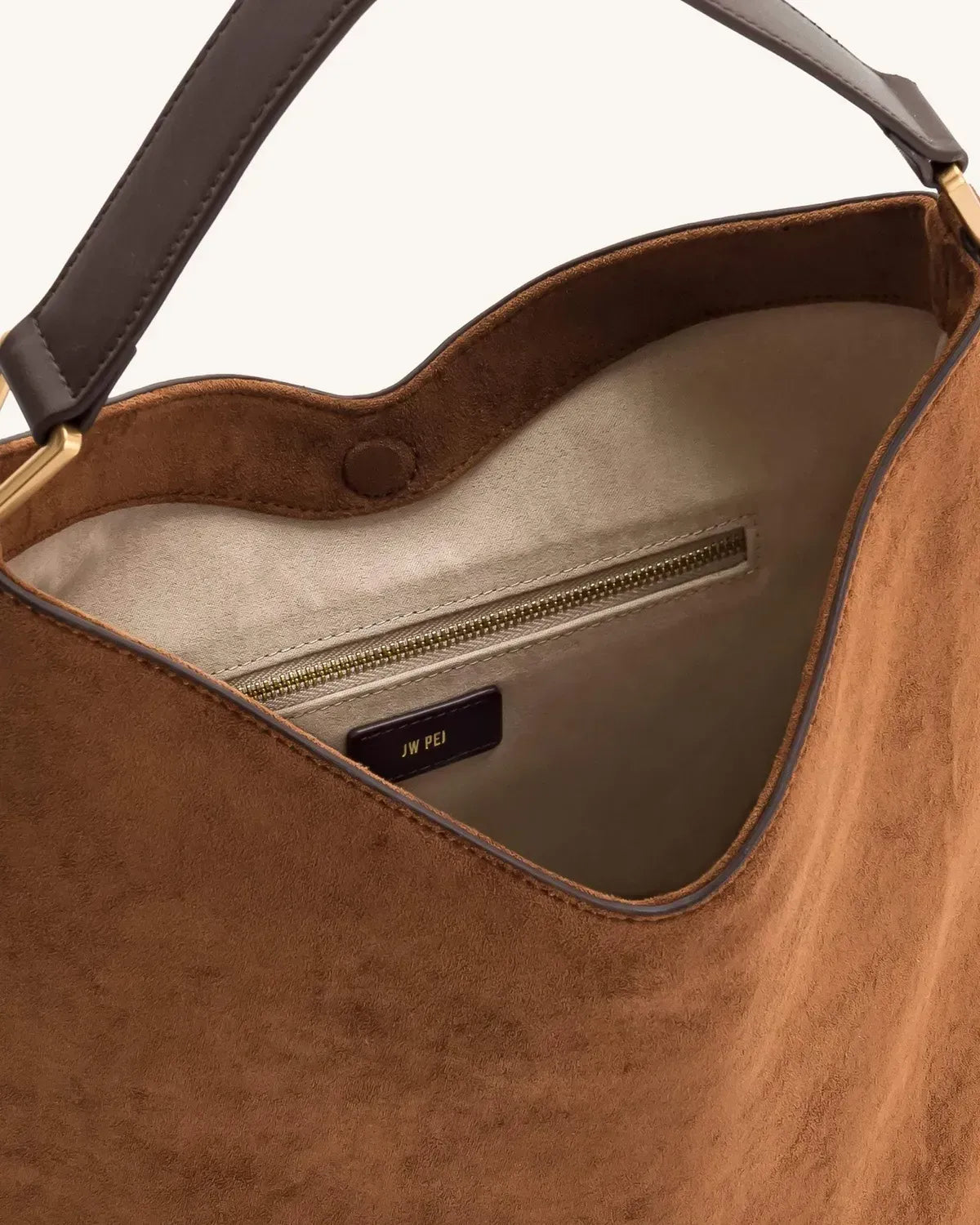 Жіноча сумка на плече JW PEI Aria Faux Suede Shoulder Bag, коричнева — фото 4