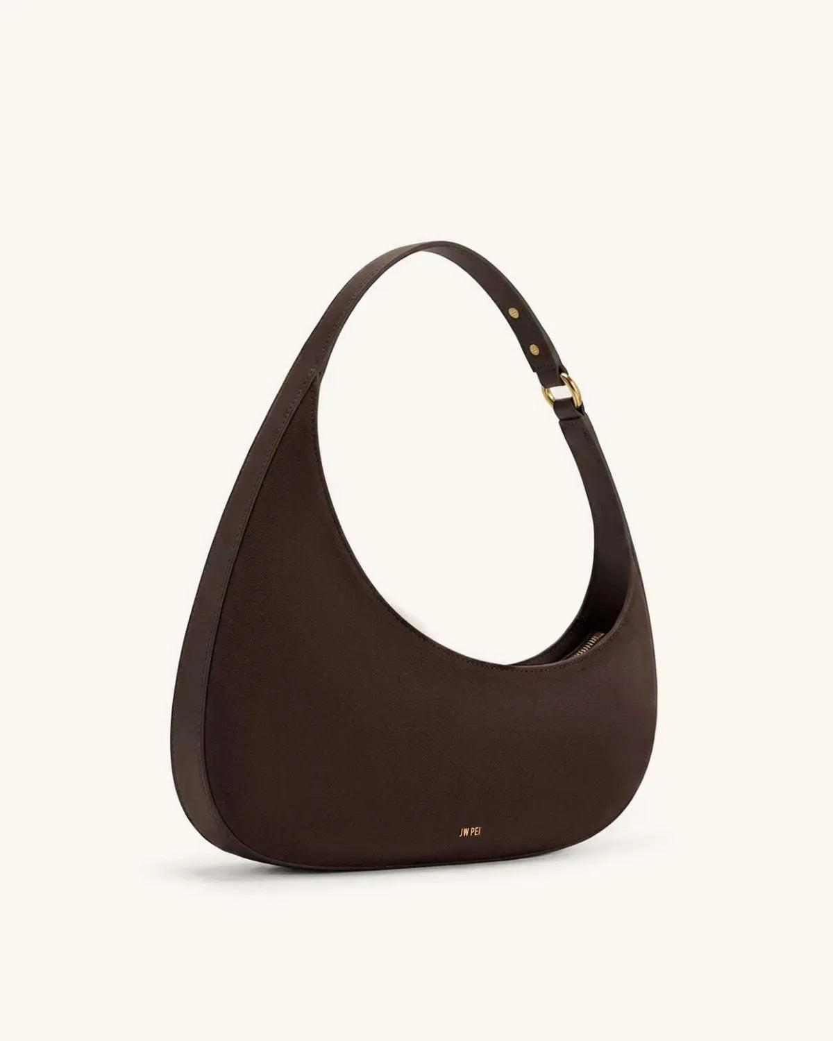 Жіноча сумка на плече JW PEI Harlee Faux Suede Shoulder Bag, темно-коричнева — фото 2