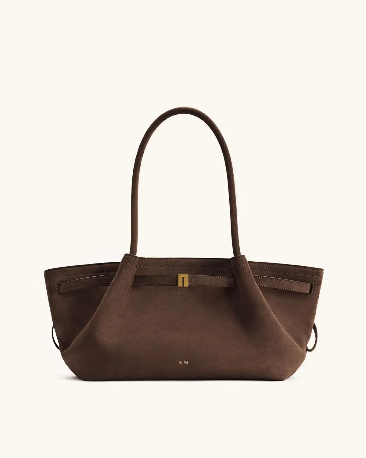 Жіноча сумка-тоут JW PEI Hana Wide Faux Suede Tote Bag, темно-коричнева — фото 8