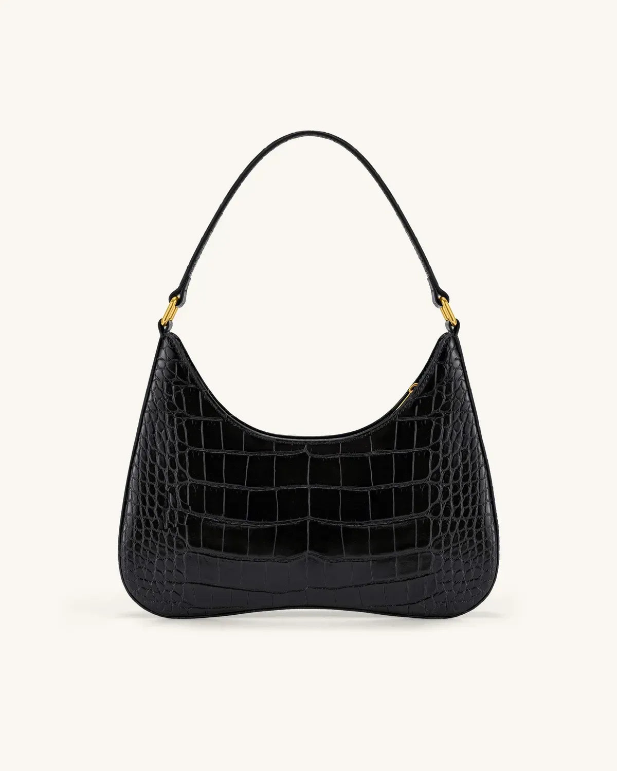 Жіноча сумка на плече JW PEI Ruby Shoulder Bag, чорна croc — фото 3