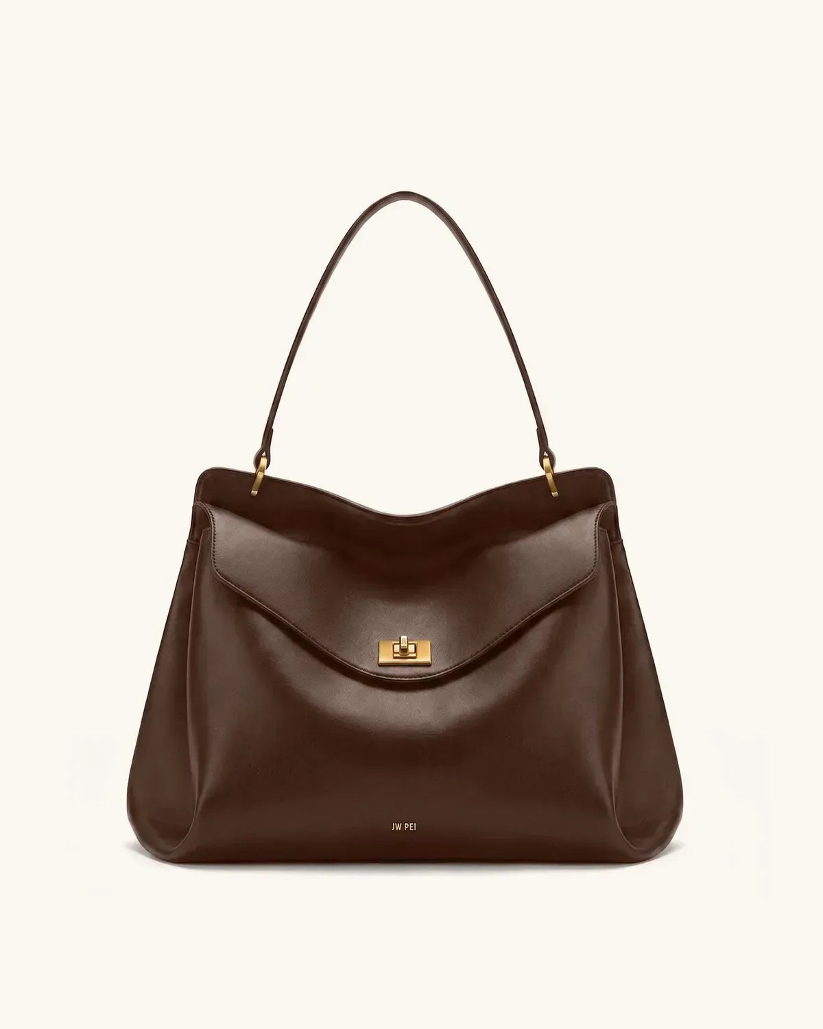 Жіноча сумка на плече JW PEI Lucia Turn-Lock Shoulder Bag, коричнева