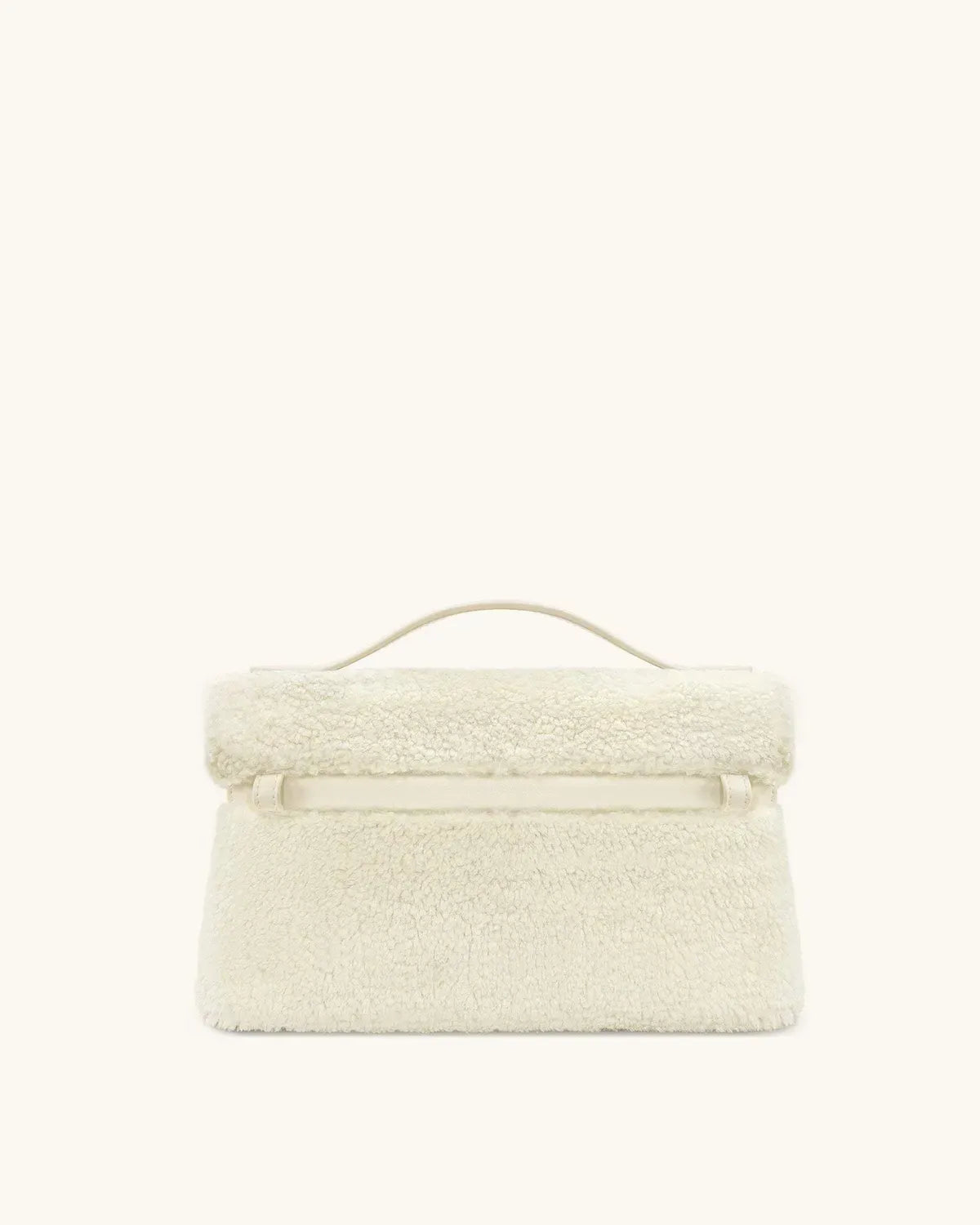 Жіноча сумка з верхньою ручкою JW PEI Thea Faux Fur Top Handle Bag, кремова — фото 4