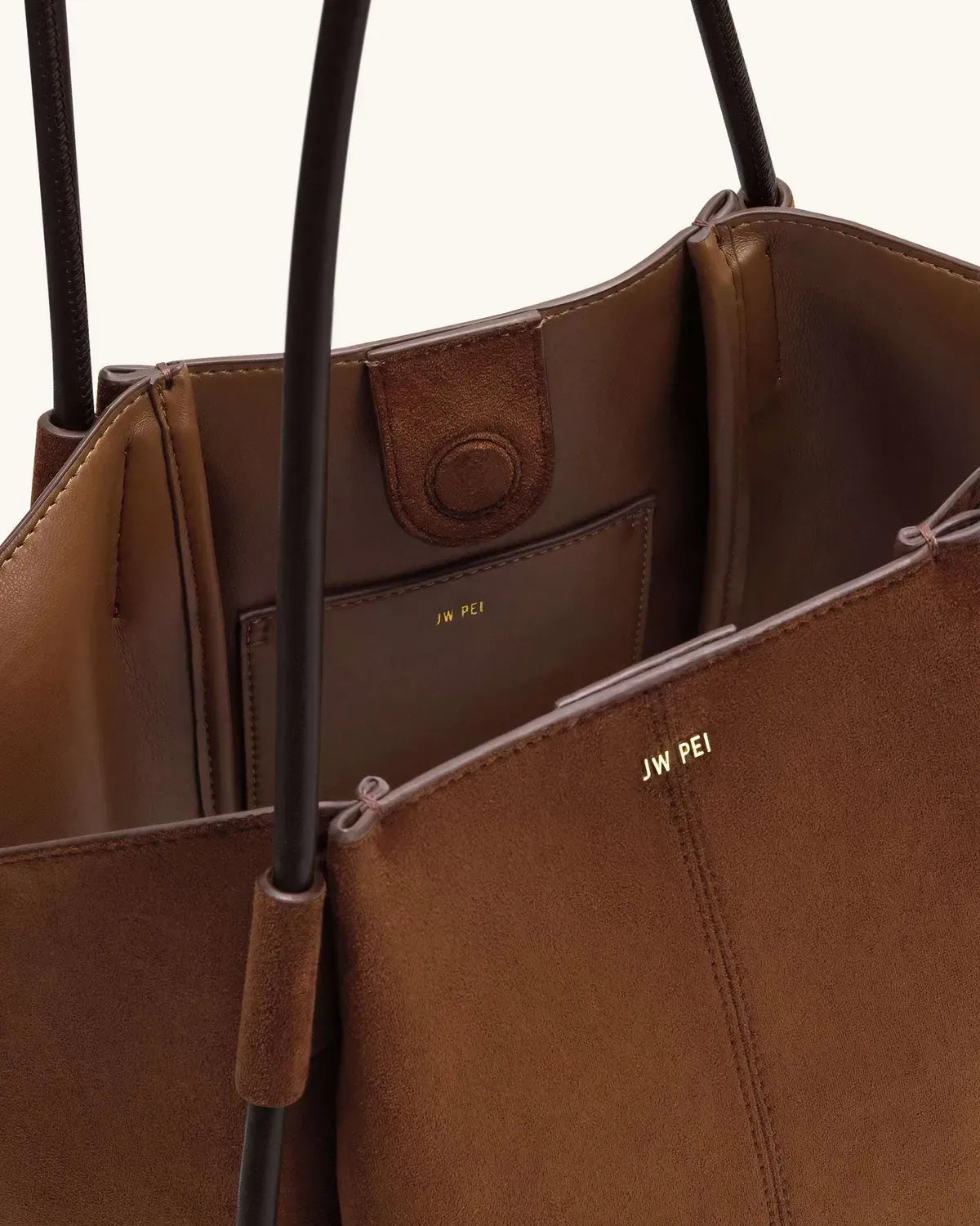 Жіноча сумка-тоут JW PEI Nala Faux Suede Wide Tote Bag, коричнева — фото 13