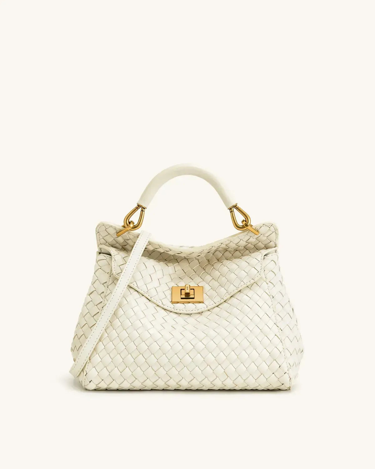 Жіноча сумка з верхньою ручкою JW PEI Lucia Classic Top Handle Woven Bag, біла — фото 5