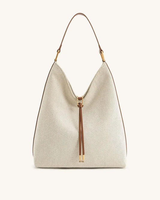 Жіноча сумка на плече JW PEI Aria Shoulder Bag, коричнева (канва)