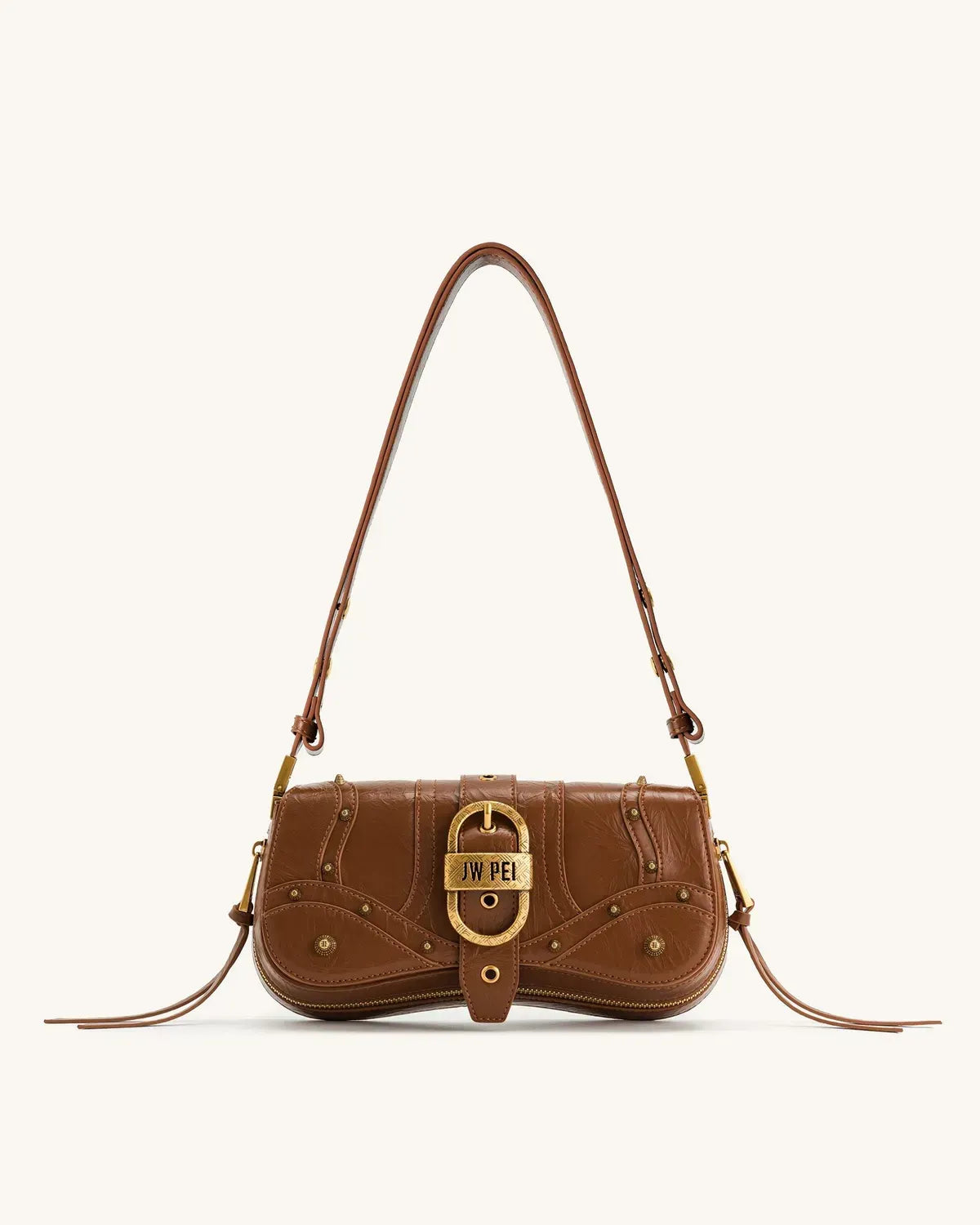 Жіноча сумка на плече JW PEI Joy Crushed Shoulder Bag, коричнева