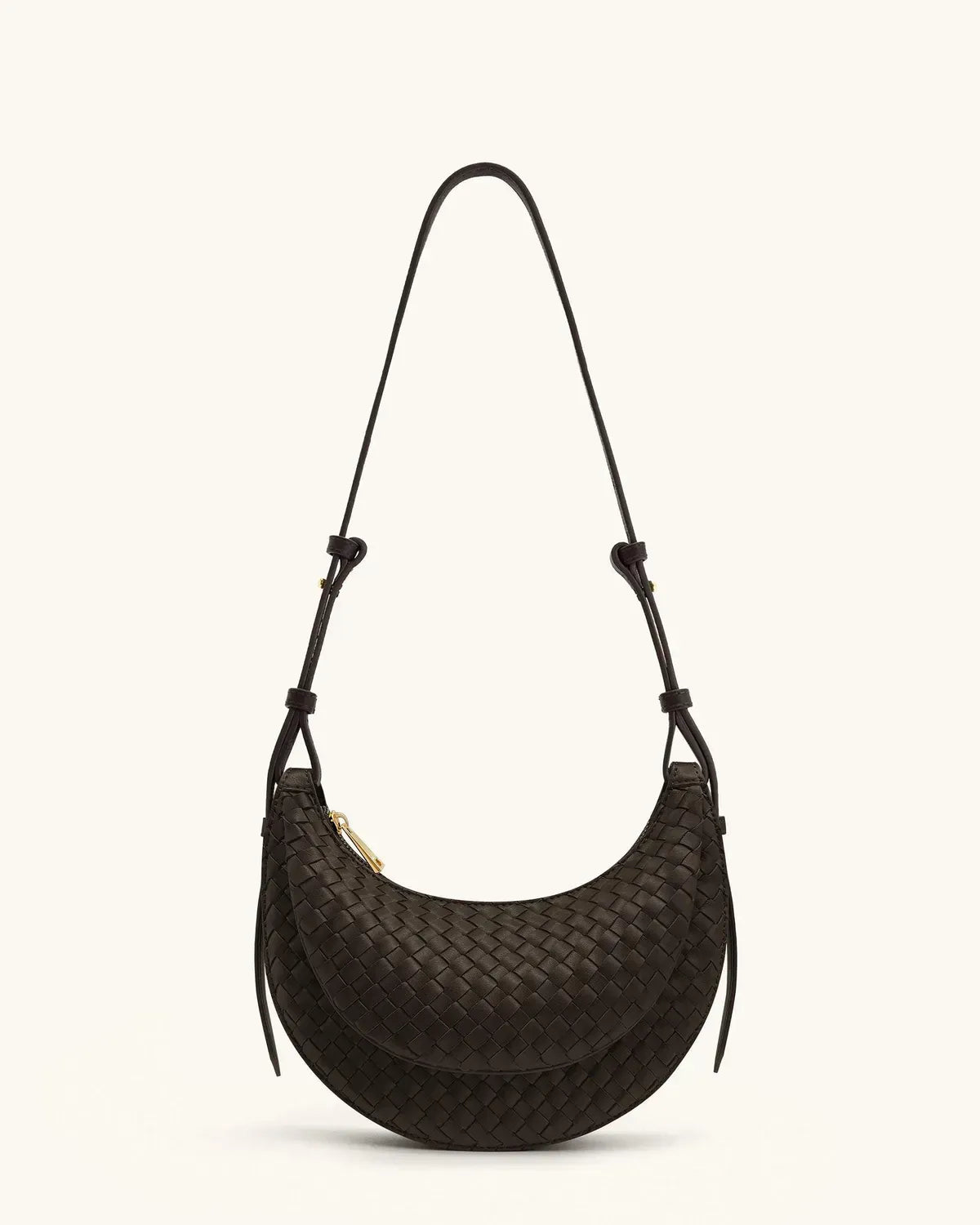Жіноча сумка кросбоді JW PEI Sharon Woven Crossbody Bag, кавова — фото 2