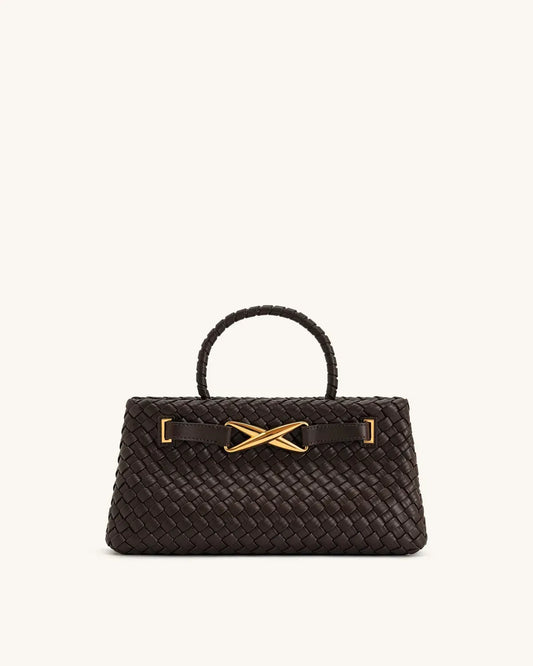 Жіноча сумка-тоут JW PEI Elora Woven Tote Bag, темно-коричнева