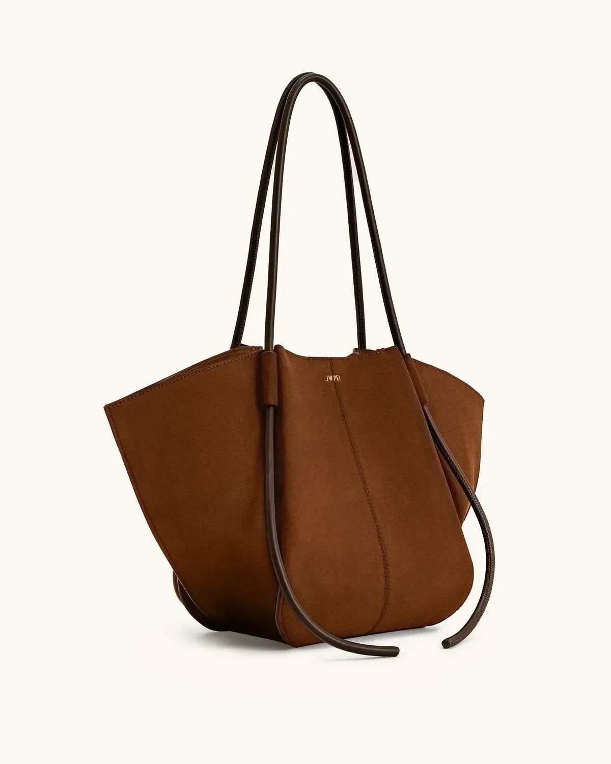 Жіноча сумка-тоут JW PEI Nala Faux Suede Wide Tote Bag, коричнева — фото 3