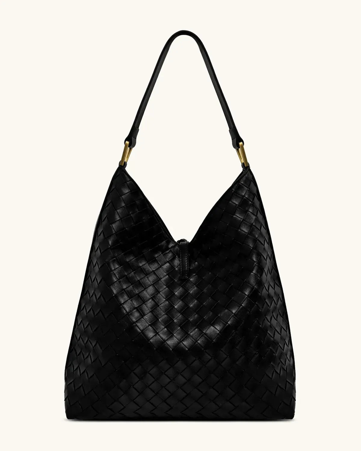 Жіноча сумка на плече JW PEI Aria Woven Texture Shoulder Bag, чорна — фото 3