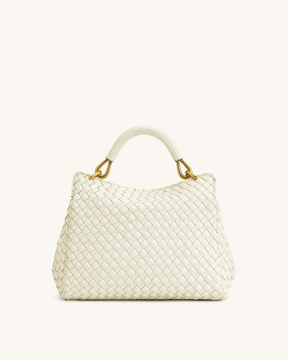 Жіноча сумка з верхньою ручкою JW PEI Lucia Classic Top Handle Woven Bag, біла — фото 7