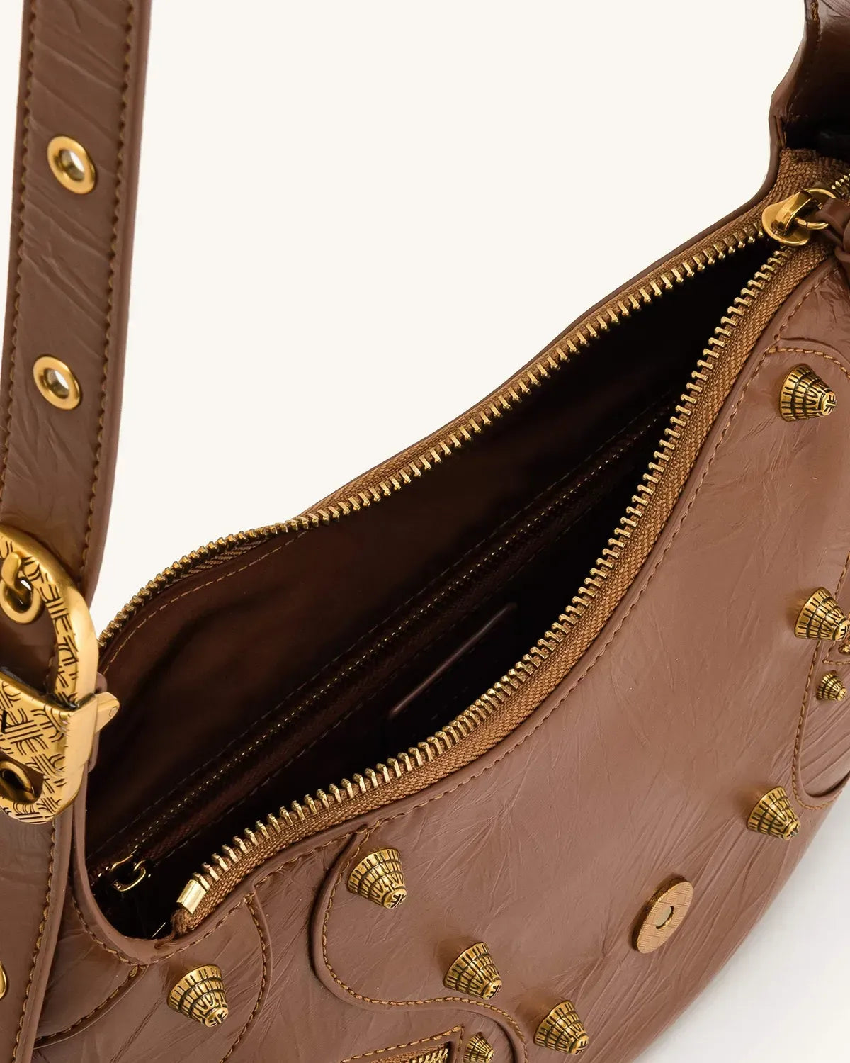 Жіноча сумка на плече JW PEI Tessa Crushed Shoulder Bag, коричнева — фото 3