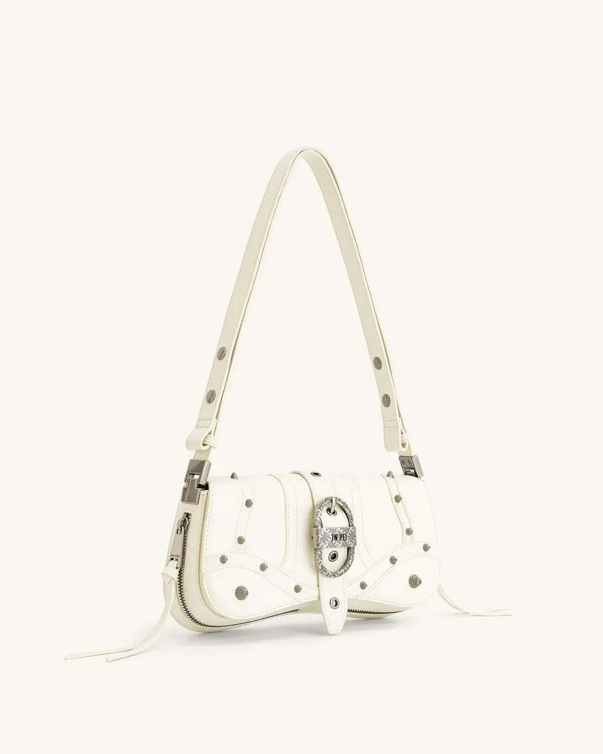 Жіноча сумка на плече JW PEI Joy Crushed Shoulder Bag, біла — фото 2