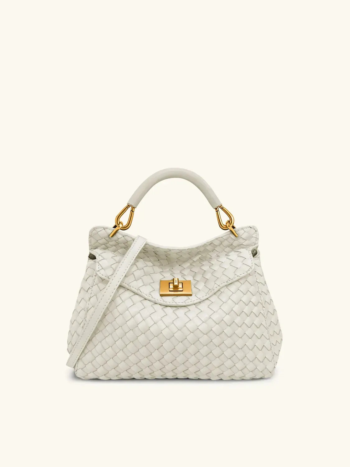 Жіноча сумка з верхньою ручкою JW PEI Lucia Classic Top Handle Woven Bag, біла