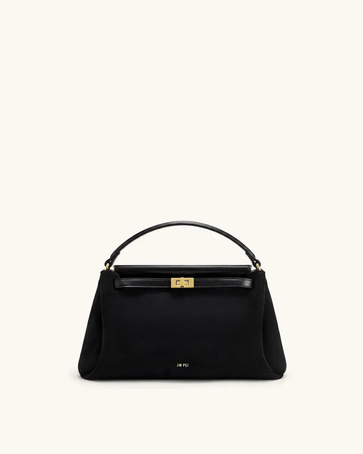 Жіноча сумка з верхньою ручкою JW PEI Carmen Faux Suede Top Handle Bag, чорна — фото 2