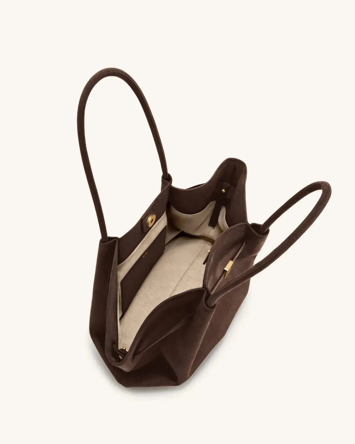 Жіноча сумка-тоут JW PEI Hana Wide Faux Suede Tote Bag, темно-коричнева — фото 6