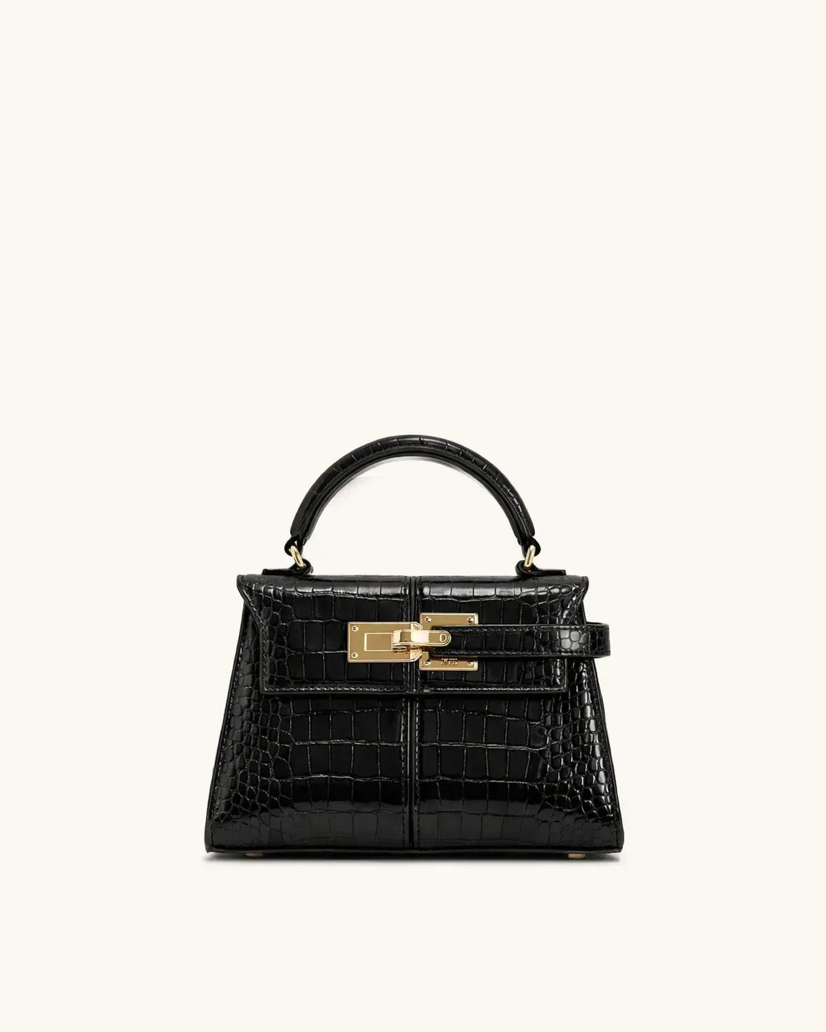Жіноча сумка з верхньою ручкою JW PEI Elise Top Handle Bag, чорна croc