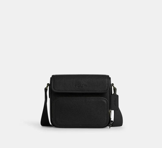 Чоловіча сумка кросбоді з клапаном COACH Sullivan Flap Crossbody Bag, Gunmetal Black