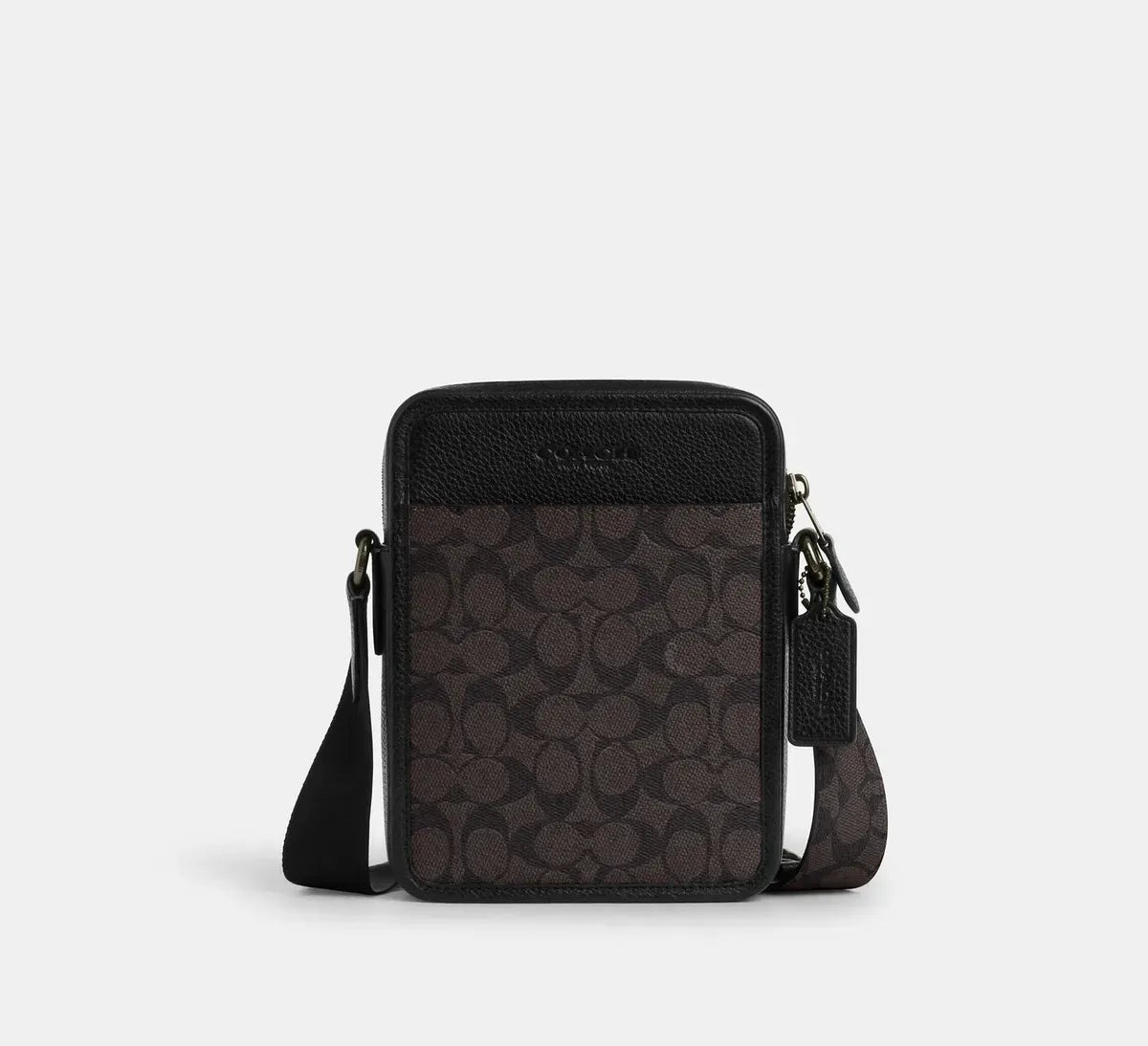 Чоловіча сумка кросбоді COACH Sullivan Crossbody Bag In Signature Canvas, Qb / Walnut / Black