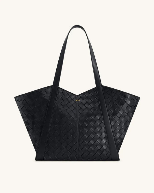 Жіноча сумка-тоут JW PEI Kiana Large Capacity Weave Texture Tote Bag, чорна