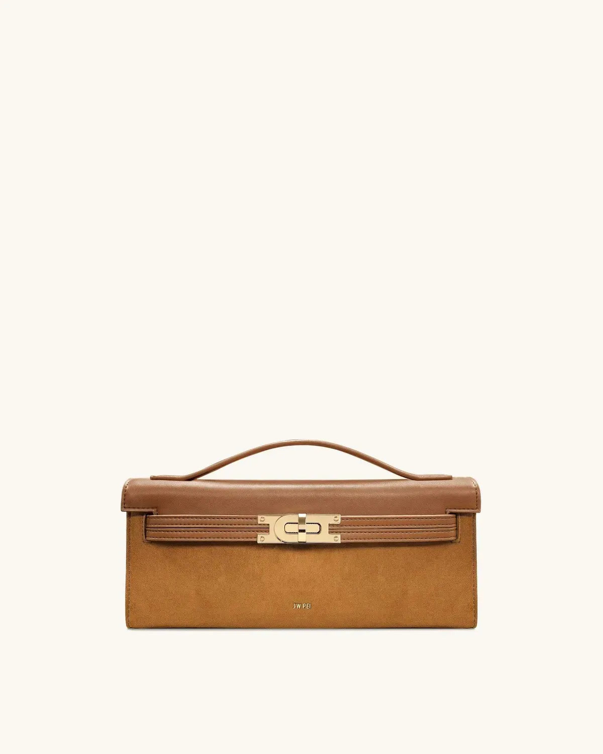 Жіноча сумка з верхньою ручкою JW PEI Bria Faux Suede Structured Top Handle Bag, коричнева — фото 2