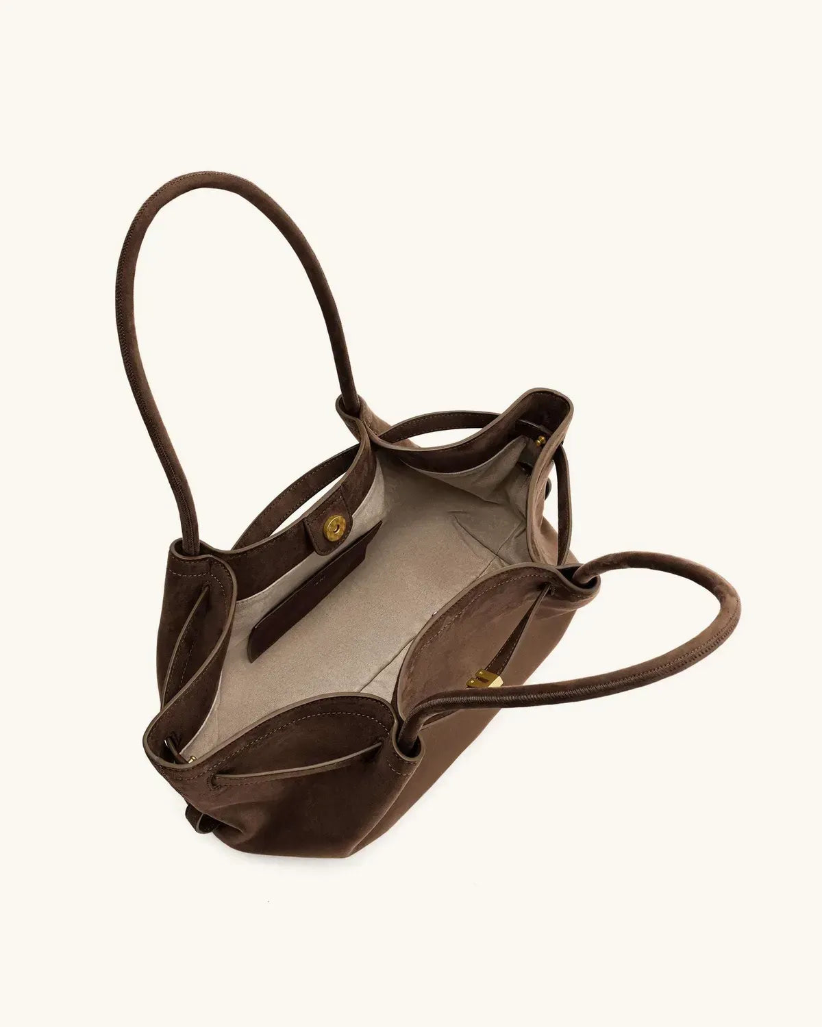 Жіноча сумка-тоут JW PEI Hana Wide Faux Suede Tote Bag, темно-коричнева — фото 11