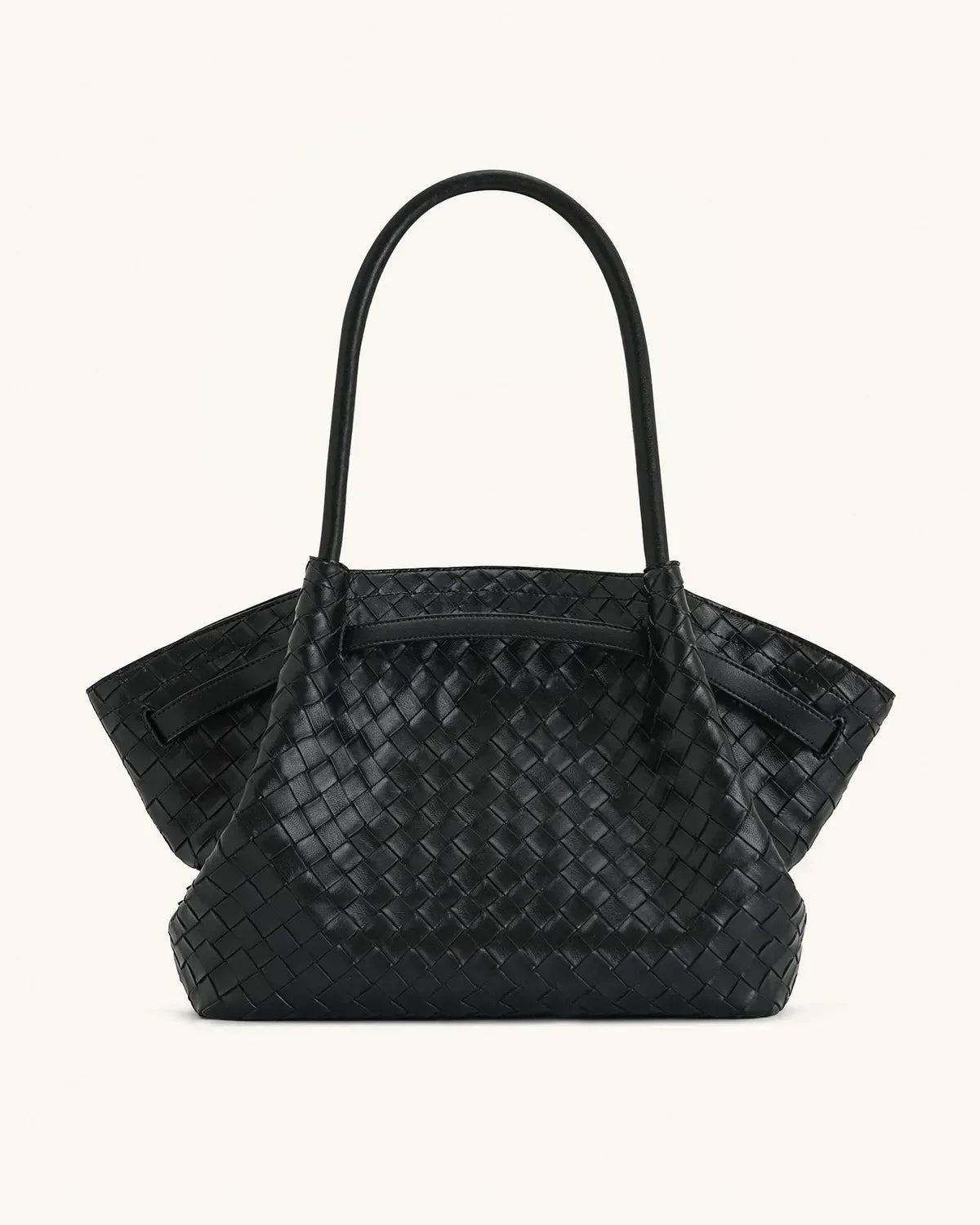 Жіноча сумка-тоут JW PEI Hana Large Weave Texture Tote Bag, чорна — фото 8