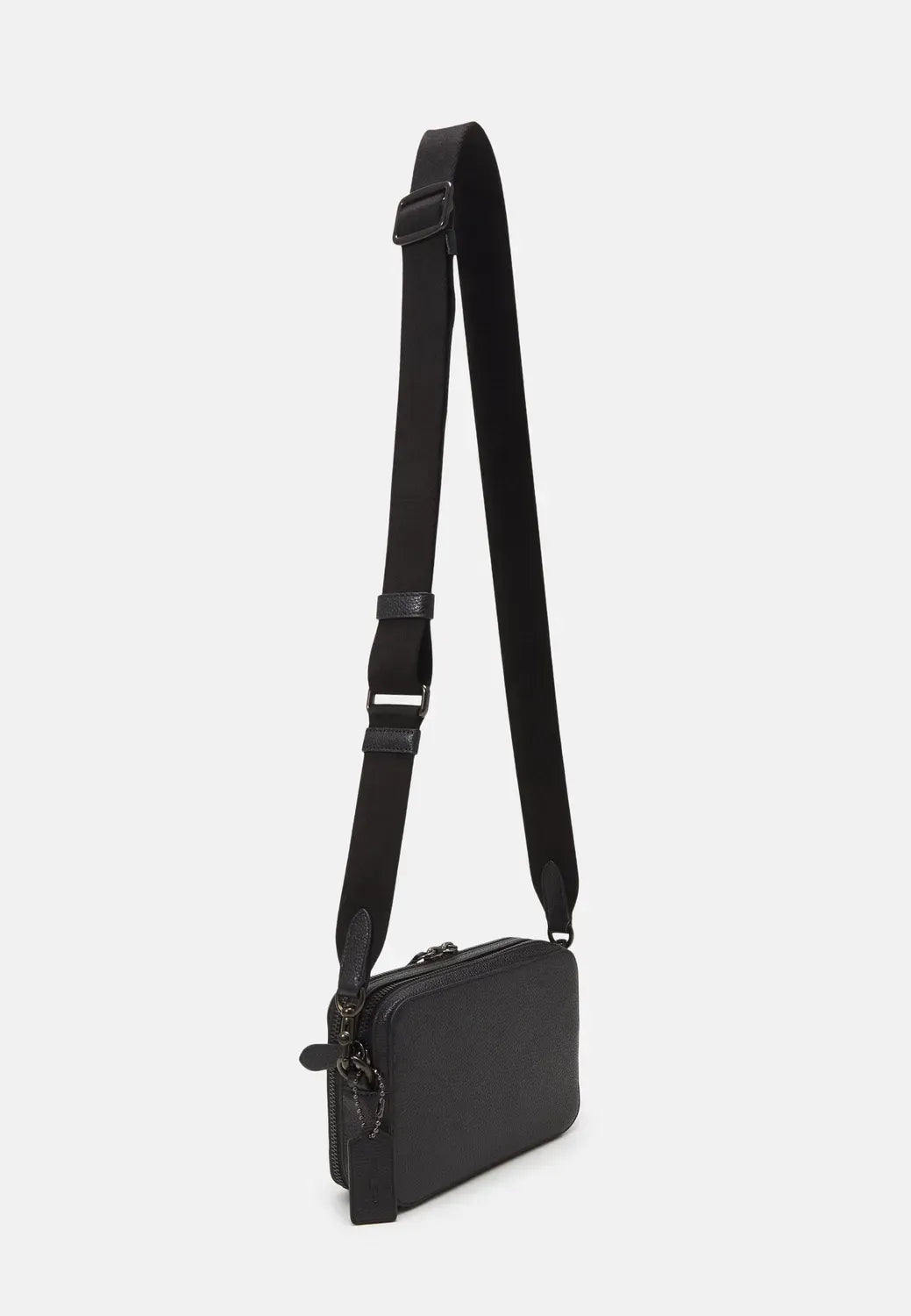 Чоловіча сумка кросбоді COACH Charter Crossbody In Pebble, чорна — фото 3