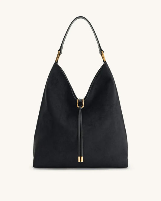 Жіноча сумка на плече JW PEI Aria Faux Suede Shoulder Bag, чорна