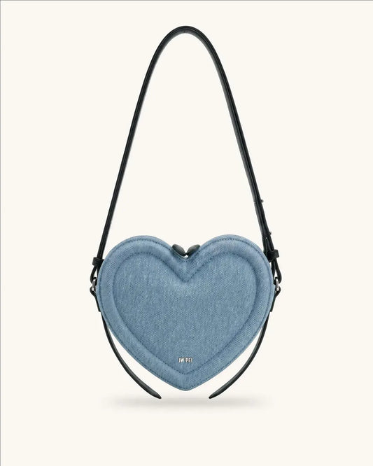 Жіноча сумка у формі серця JW PEI Arlene Heart Shaped Crossbody Bag, блакитний денім