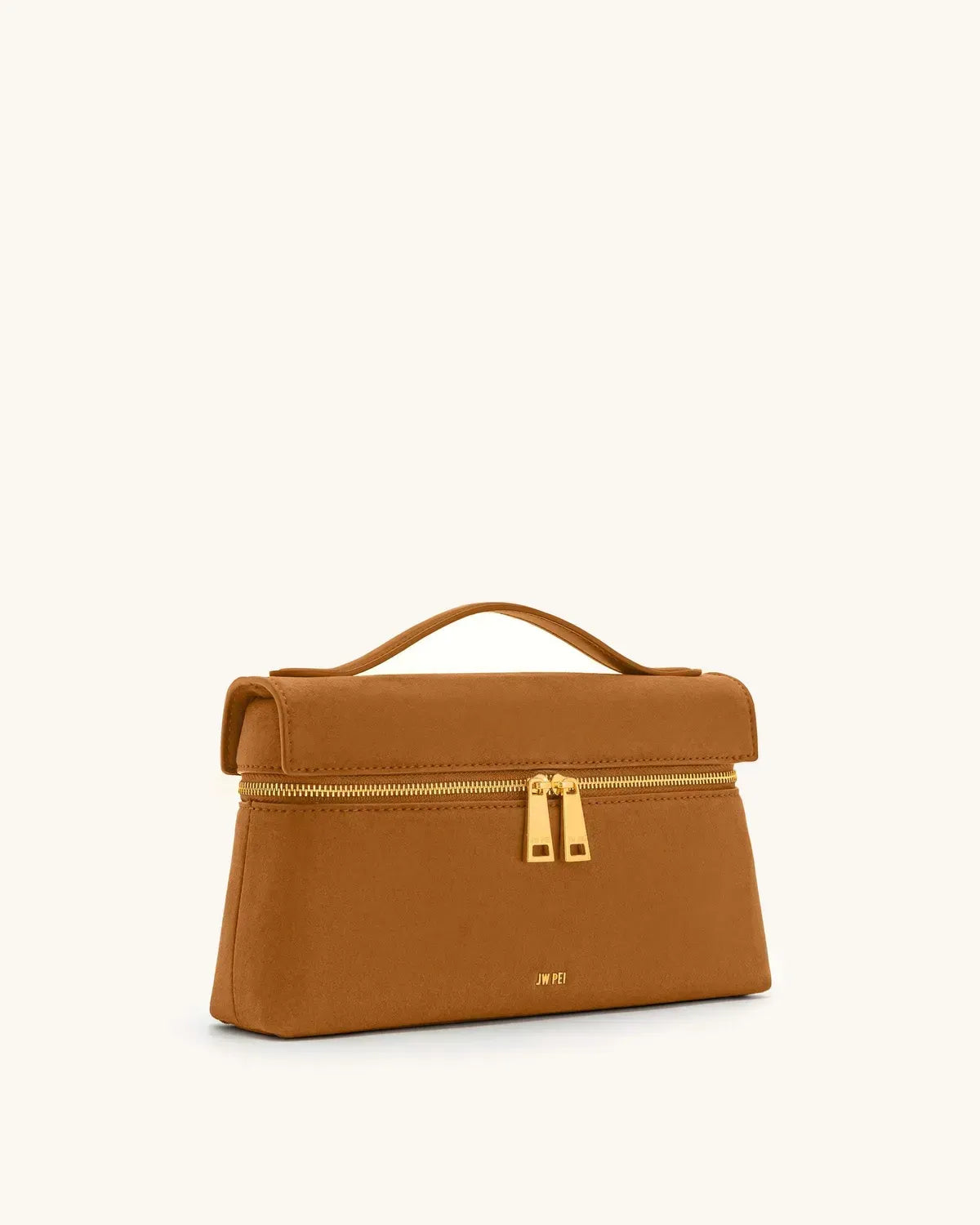 Жіноча сумка з верхньою ручкою JW PEI Thea Faux Suede Top Handle Bag, колір кемел — фото 3