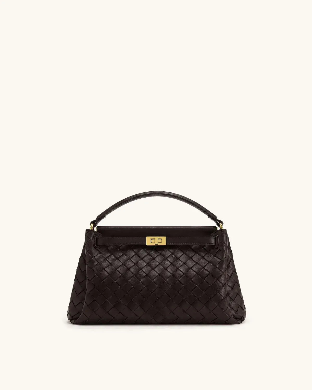 Жіноча сумка з верхньою ручкою JW PEI Carmen Woven Top Handle Bag, темно-коричнева