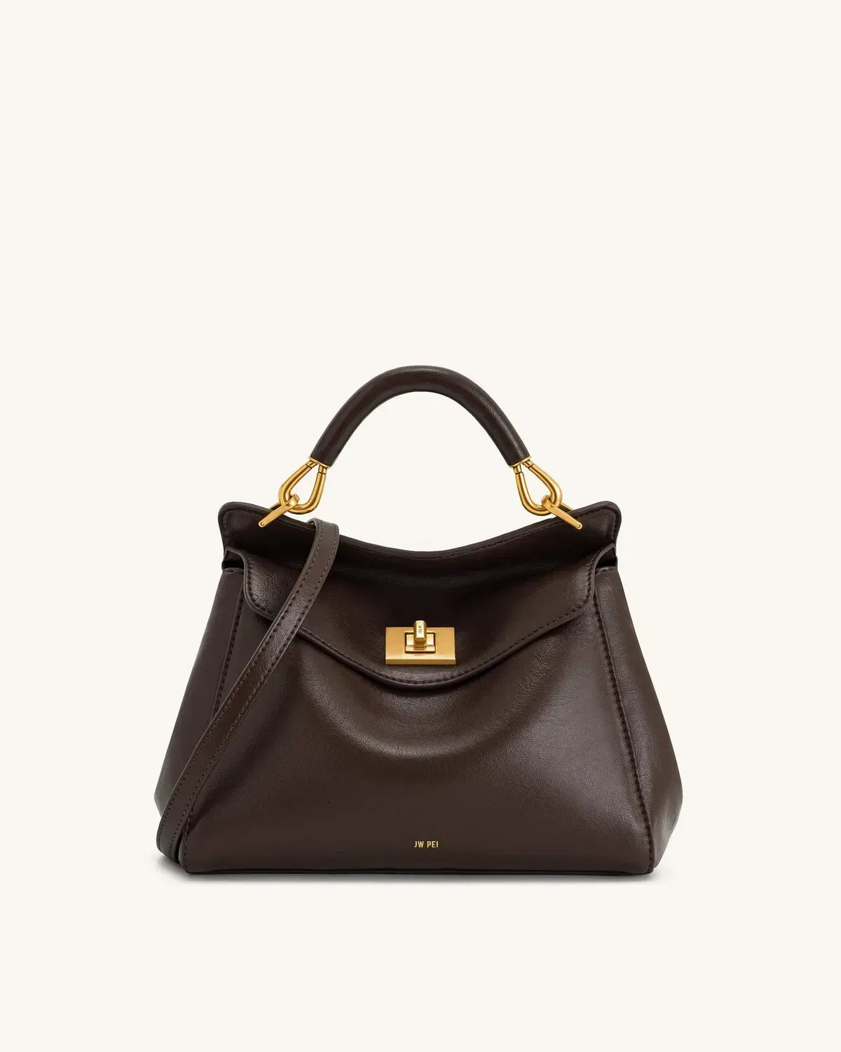 Жіноча сумка з верхньою ручкою JW PEI Lucia Classic Top Handbag, темно-коричнева