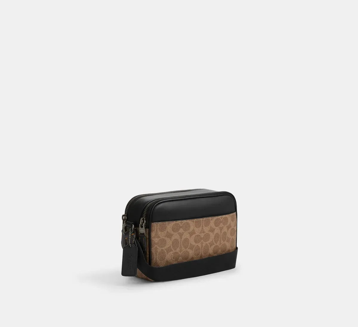 Чоловіча сумка кросбоді COACH Graham Crossbody Bag In Signature Canvas, Qb / Tan / Black — фото 3