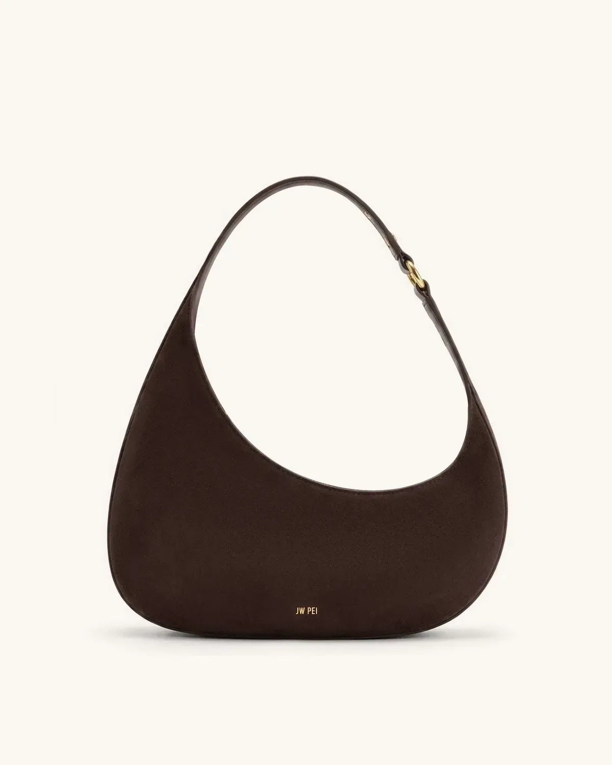Жіноча сумка на плече JW PEI Harlee Faux Suede Shoulder Bag, темно-коричнева