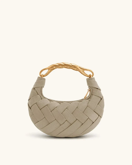 Жіноча сумка кросбоді JW PEI Orla Faux Suede Weave Handbag, світло-сіра