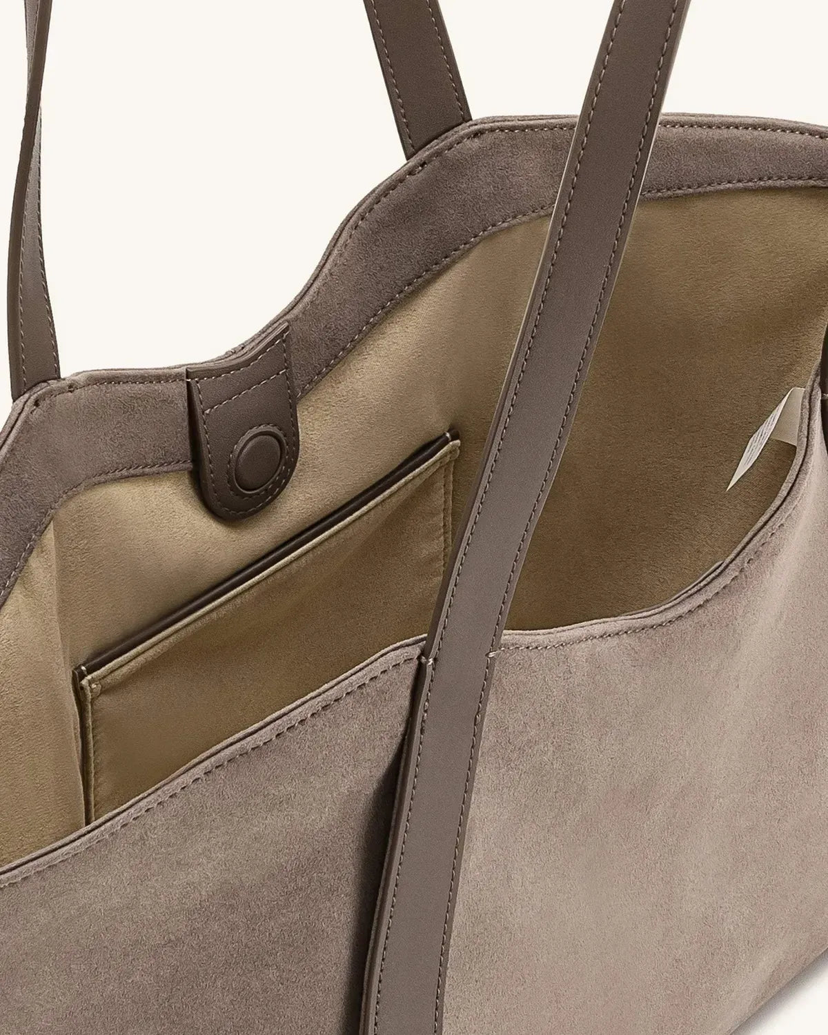 Жіноча сумка-тоут JW PEI Kiana Large Capacity Faux Suede Tote Bag, колір тауп — фото 10