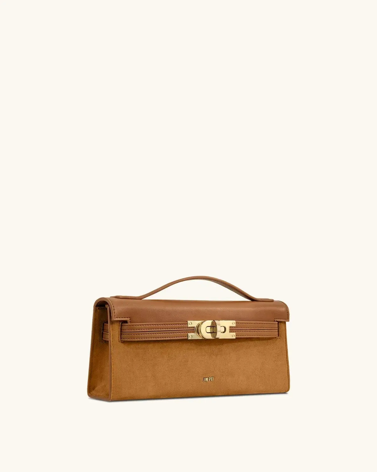 Жіноча сумка з верхньою ручкою JW PEI Bria Faux Suede Structured Top Handle Bag, коричнева — фото 3
