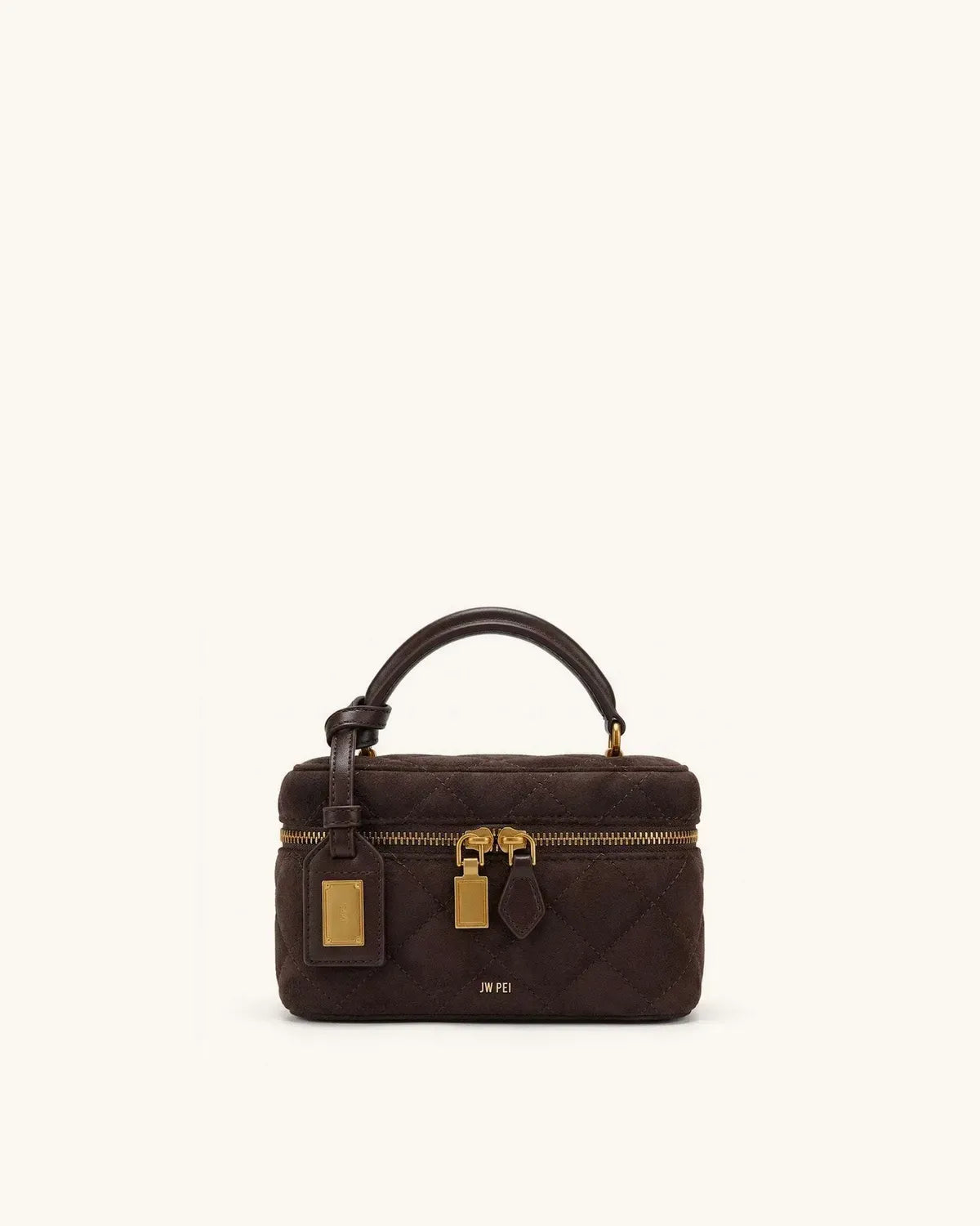 Жіноча сумка з верхньою ручкою JW PEI Cleo Faux Suede Box Shape Top Handle Bag, темно-шоколадна