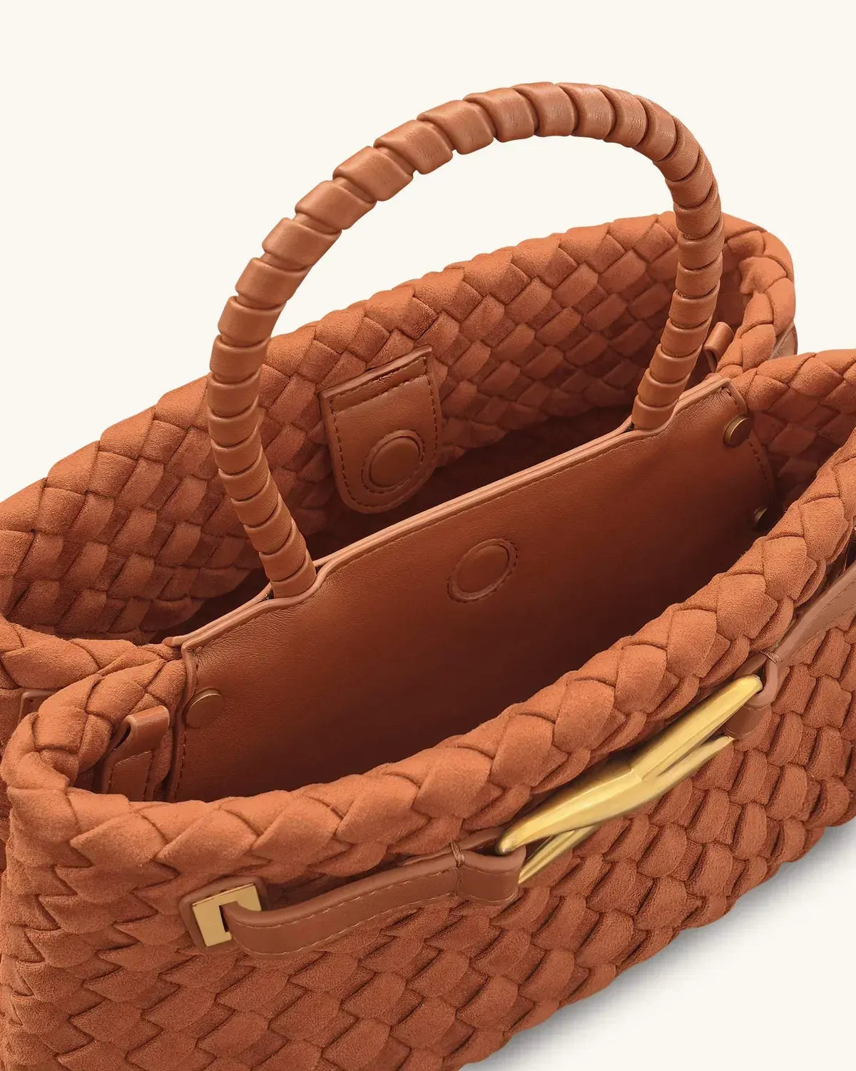 Жіноча сумка-тоут JW PEI Elora Faux Suede Woven Tote Bag, коричнева — фото 5
