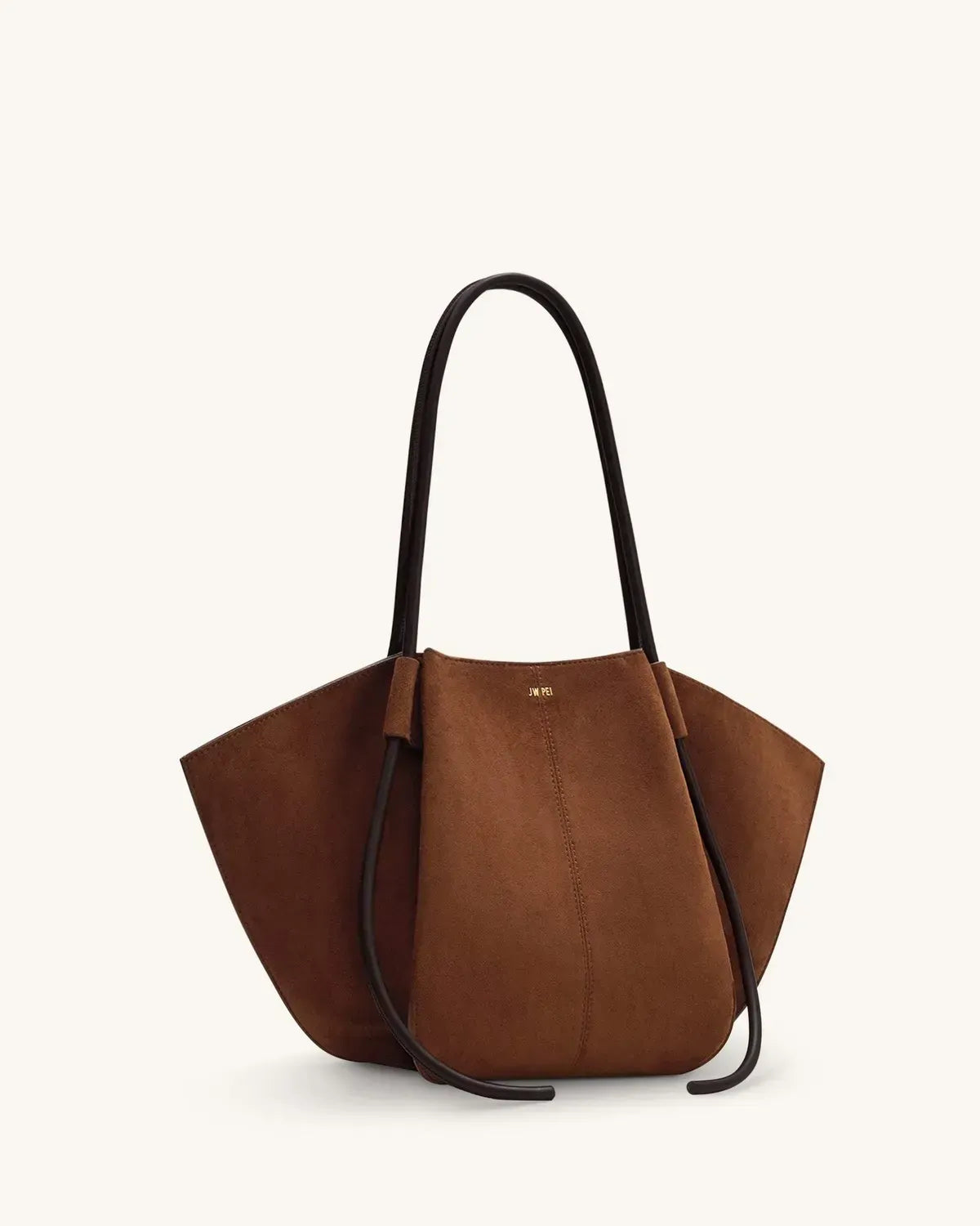 Жіноча сумка-тоут JW PEI Nala Faux Suede Wide Tote Bag, коричнева — фото 7