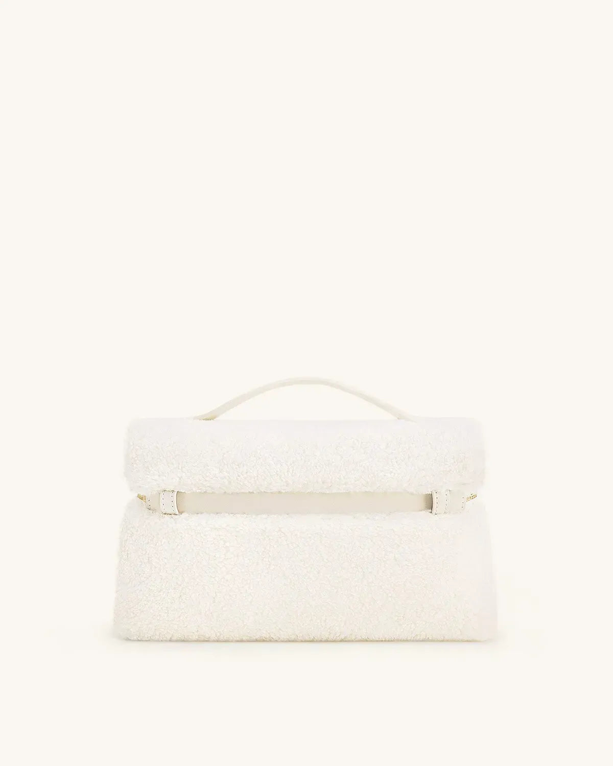 Жіноча сумка з верхньою ручкою JW PEI Thea Faux Fur Top Handle Bag, кремова — фото 8