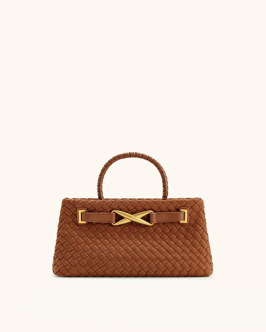 Жіноча сумка-тоут JW PEI Elora Faux Suede Woven Tote Bag, коричнева