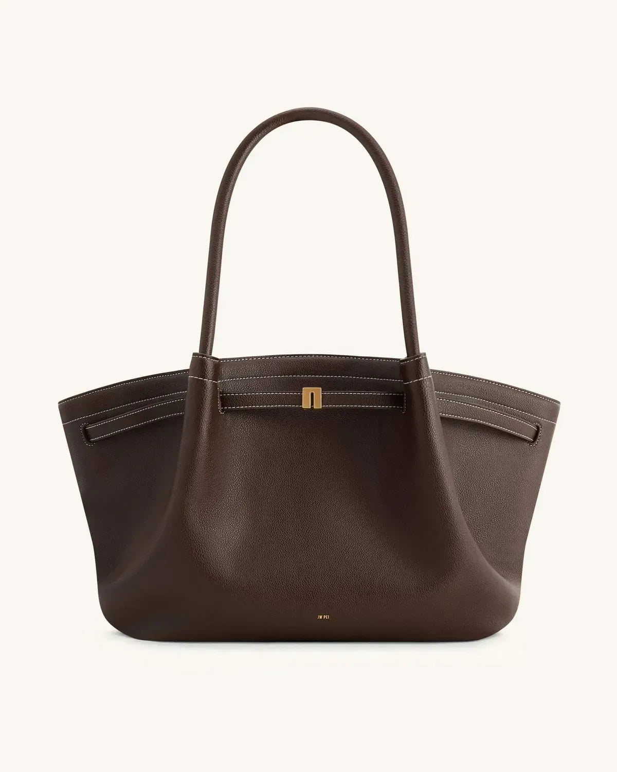 Жіноча сумка-тоут JW PEI Hana Large Tote Bag, темно-коричнева — фото 11