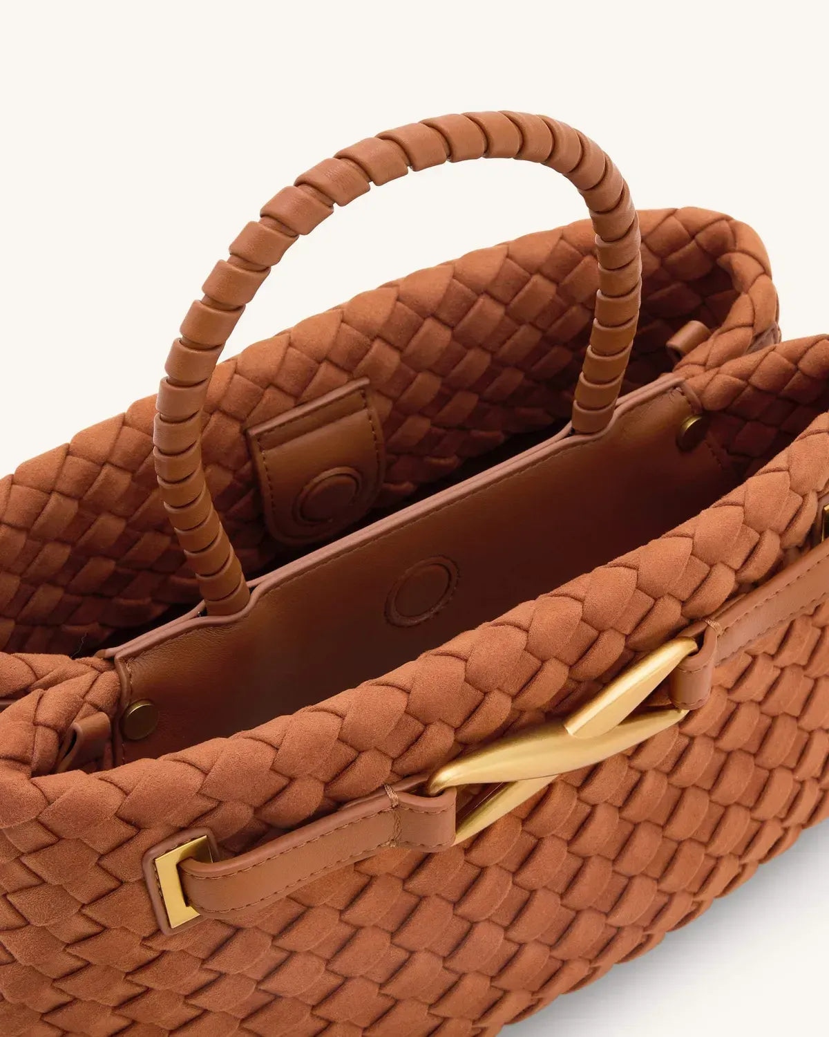 Жіноча сумка-тоут JW PEI Elora Faux Suede Woven Tote Bag, коричнева — фото 9