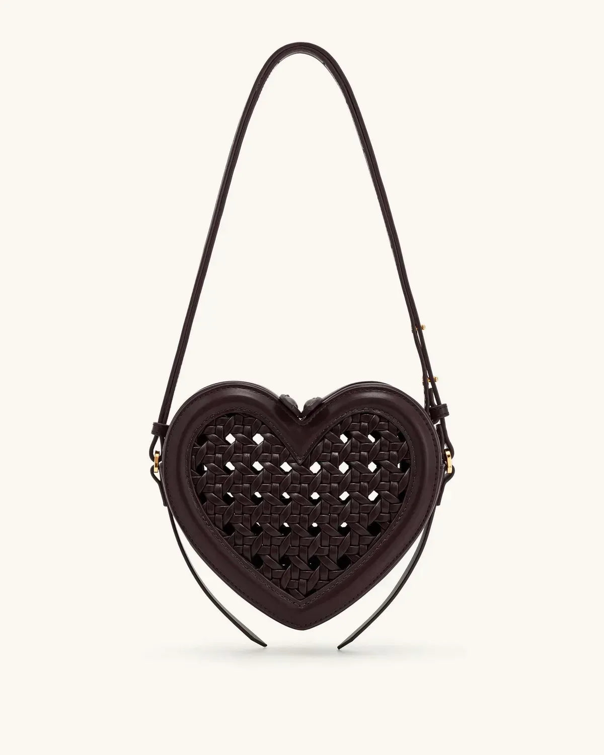 Жіноча сумка у формі серця JW PEI Arlene Openwork Woven Heart Shape Crossbody Bag, вінтажна червона — фото 2