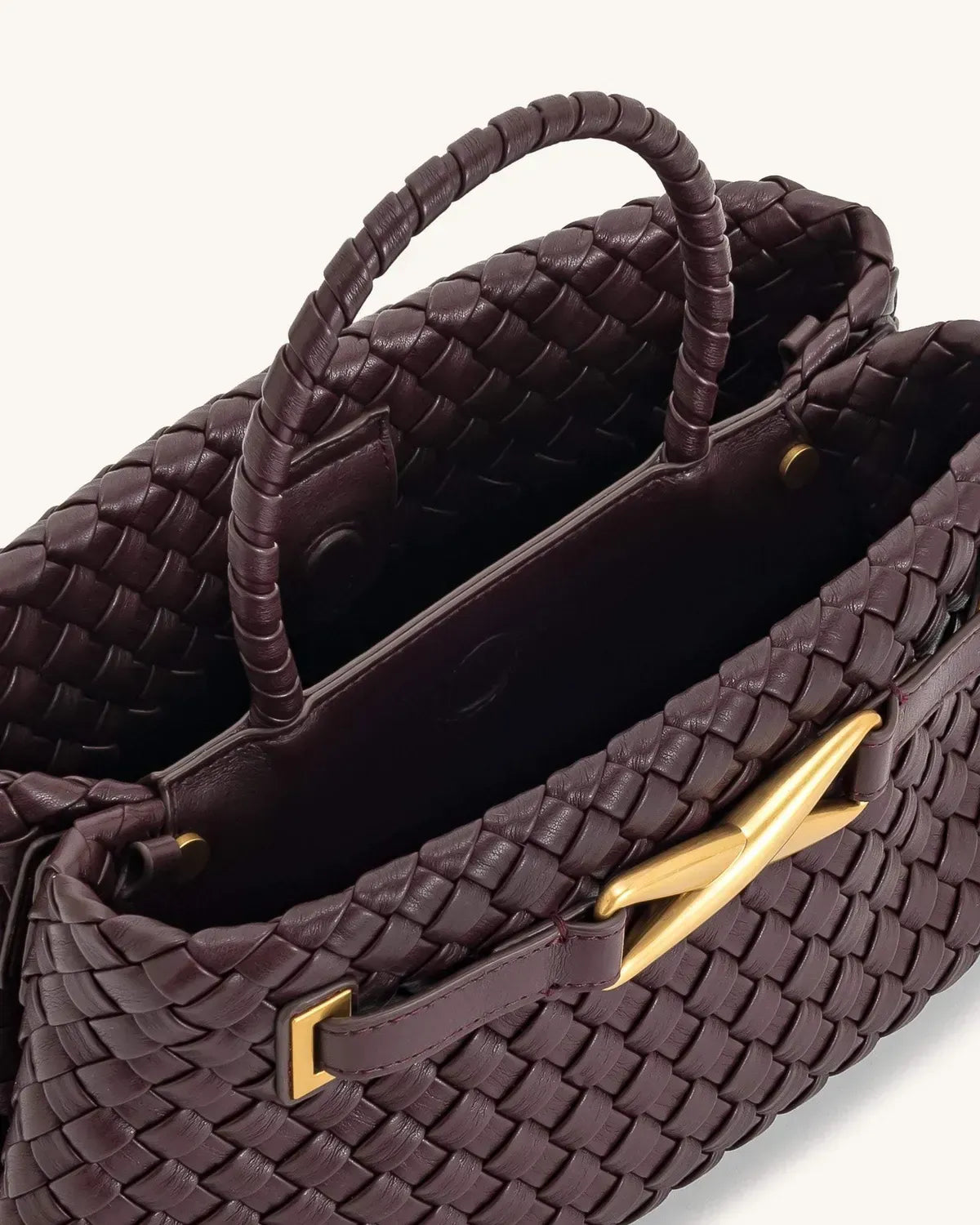 Жіноча сумка-тоут JW PEI Elora Woven Tote Bag, бордова — фото 5