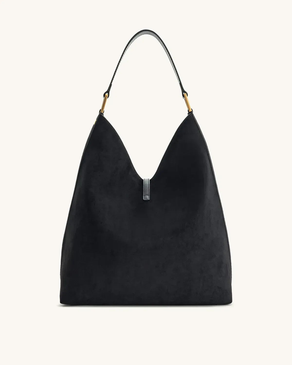 Жіноча сумка на плече JW PEI Aria Faux Suede Shoulder Bag, чорна — фото 3