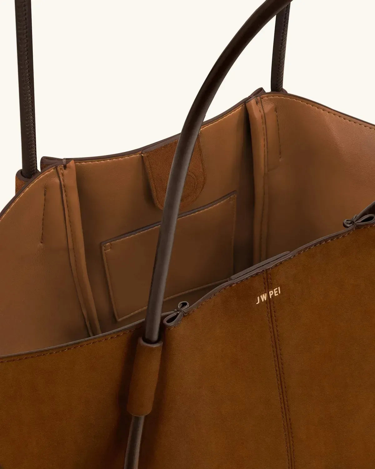 Жіноча сумка-тоут JW PEI Nala Faux Suede Wide Tote Bag, коричнева — фото 5