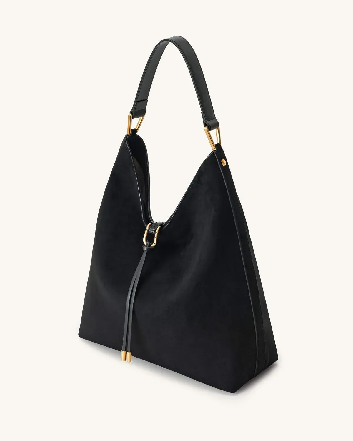 Жіноча сумка на плече JW PEI Aria Faux Suede Shoulder Bag, чорна — фото 2